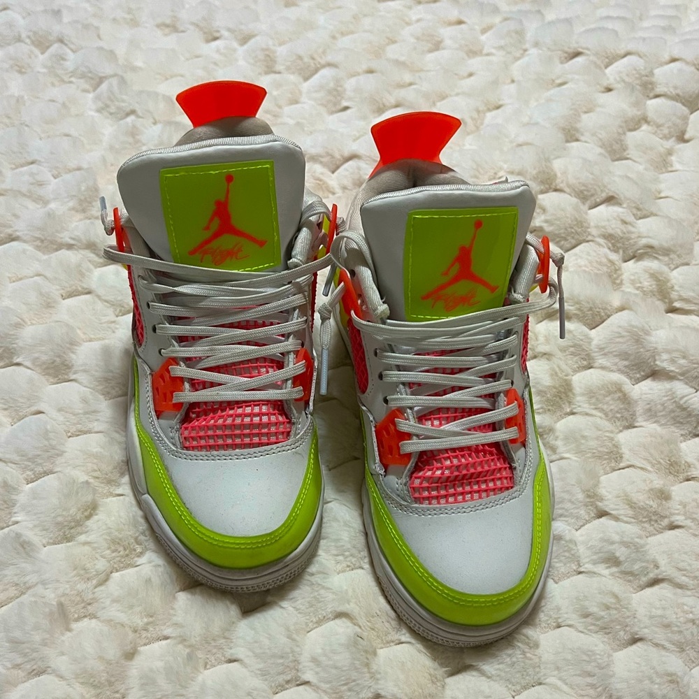 Jordan 4 Retro - White, Lemon, Venom-Pink